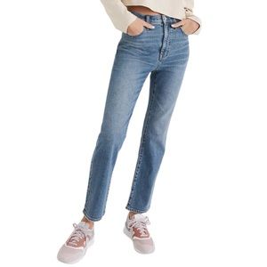 Madewell Slim Demi-Boot Medium Wash High Waist Jeans Petite